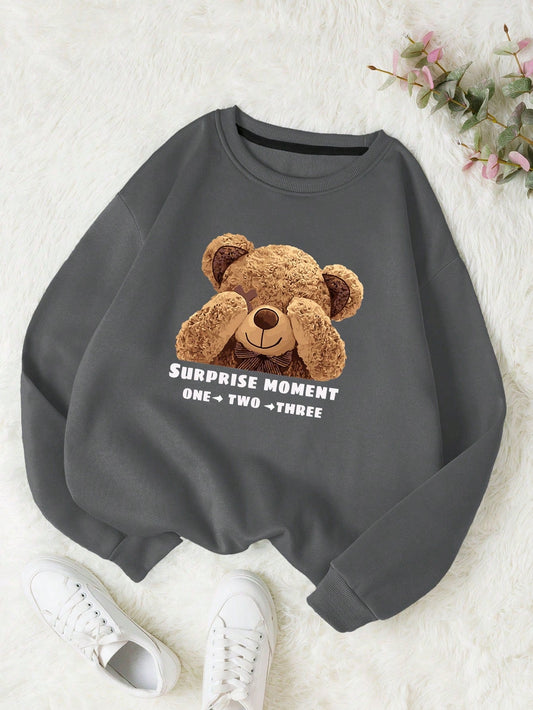 Cute Bear Slogan Sweatshirt