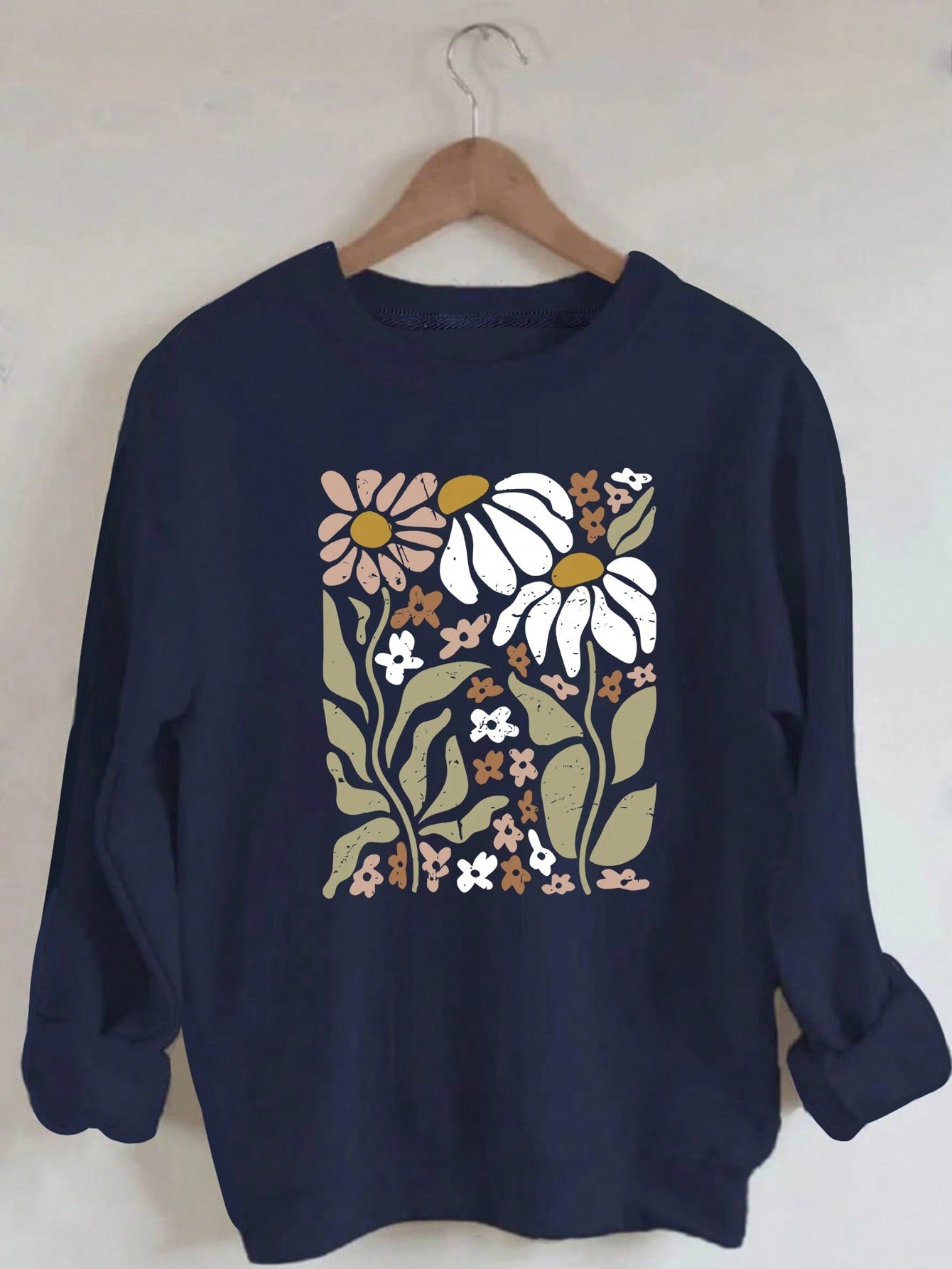 Floral Print Long Sleeve Sweatshirt