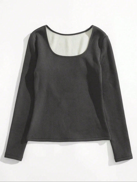 Scoop Neck Thermal Lined Top