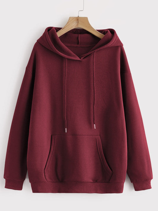 Plain Pocket Thermal Lined Hoodie