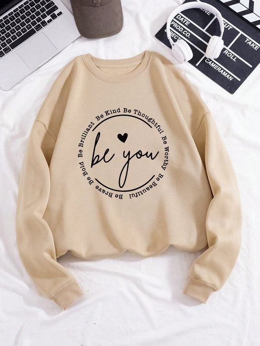 Graphic Message Print Sweatshirt