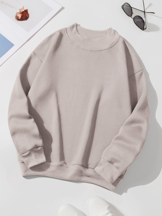 Casual Khaki Thermal Lined Sweatshirt