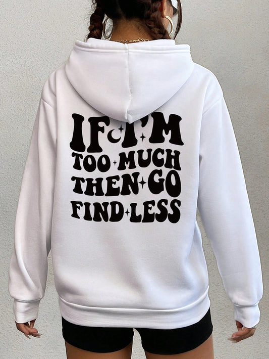 Hoodie Slogan Print Sweatshirt